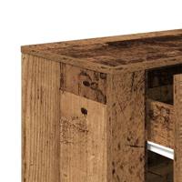 Dressoir 80x33x70 cm bewerkt hout oud houtkleurig - thumbnail