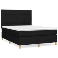 Boxspring met matras stof zwart 140x200 cm - thumbnail