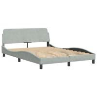 Bedframe zonder matras 140x200 cm fluweel lichtgrijs - thumbnail