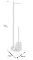Toiletborstelhouder Sapho White Line Vrijstaand met Toiletrolhouder Wit Sapho - thumbnail