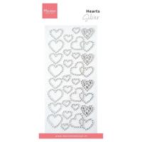 Marianne Design • decorations heart rhinestones silver - thumbnail