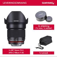 Samyang 16mm f/2.0 Nikon F (AE) MILC Zwart - thumbnail