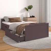 Bedframe met lades massief grenenhout donkerbruin 90x200 cm - thumbnail