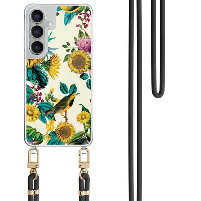 Samsung Galaxy S25 FE hoesje met zwart koord - Sunflowers Samsung Galaxy S25 FE hoesje met zwart koord - Sunflowers