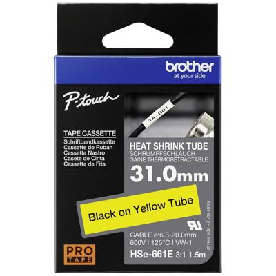 Brother HSE661E Tapekleur: Geel Tekstkleur: Zwart 31 mm 1.5 m