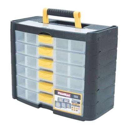 Toolbox - Plastiken - 90001_NOIRE - 6 lades - Titanium - Plastic