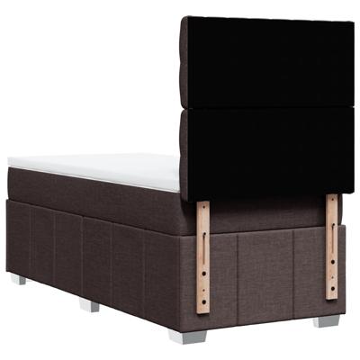 Boxspring met matras stof donkerbruin 120x200 cm - thumbnail