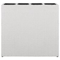 VidaXL Plantenbak verhoogd met 4 potten poly rattan wit - thumbnail