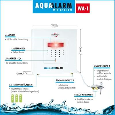 Protector 15017 WA-1.2 Watermelder Met externe sensor, Met interne sensor werkt op batterijen