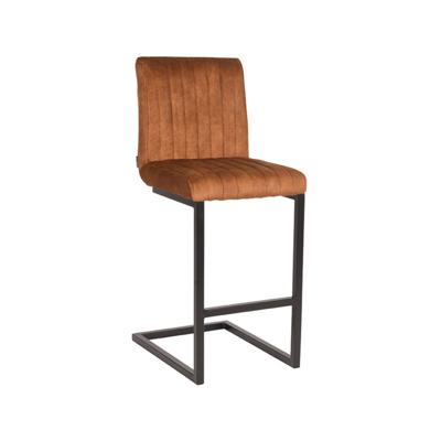 LABEL51 Barkruk 'Milo' Velvet, kleur Oker (zithoogte 66cm)