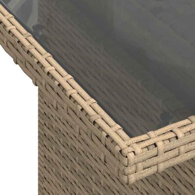 5-delige Loungeset met kussens poly rattan beige - thumbnail