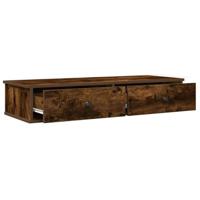 Wandschap met lades 100x37,5x19 cm bewerkt hout gerookt eiken - thumbnail