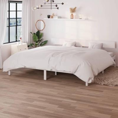 Bedframe massief grenenhout wit 180x200 cm UK Super King