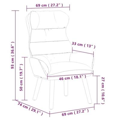Fauteuil Lichtgroen 69 x 74 x 93 cm Fluweel