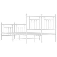 Bedframe met hoofd- en voeteneinde metaal wit 120x200 cm - thumbnail