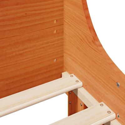 Bedframe zonder matras massief grenenhout wasbruin 160x200 cm