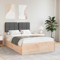 Bedframe met Gevoerd Hoofdgedeelte Donkergrijs 120 x 190 cm - thumbnail