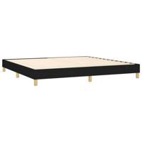 Boxspring met matras stof zwart 200x200 cm - thumbnail