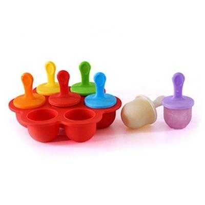 Siliconen mini Ice Pops schimmel Ice Cream Ball lolly Maker popsicle mallen Baby DIY voedings supplement tool (rood)