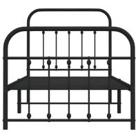 Bedframe met hoofd- en voeteneinde metaal zwart 90x190 cm - thumbnail