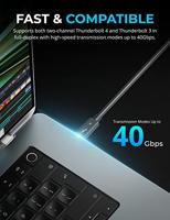 SABRENT Thunderbolt 4 40 Gbps Oplaadkabel 2M lange USB Type-C Kabel | 8K 60Hz Weergave |PD Ondersteunt 100W (5A, 20V) Opladen | E-Mark Chip | (Gecertificeerd door Intel) zwart (CB-T4M2). - thumbnail