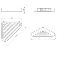 Hoek Planchet Sapho Smart 17x17x3 cm Roestvrij Staal Mat Zwart - thumbnail