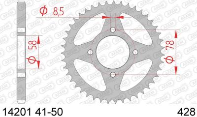 AFAM Chain wheel 428 43z steel silver