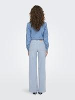 Only Onlmadison Blush Hw Wide Dnm Cro495 Noos Loose Fit Light Blue Bleached Denim - thumbnail
