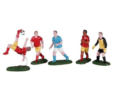 Playing soccer set of 5 kerstfiguur LEMAX - Lemax