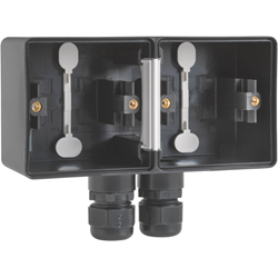 Niko Hydro onderbak 2-voudig horizontaal met 2x wartel M20 zwart