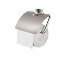 Geesa Opal toiletrolhouder met klep 14x1,9x14,2cm geborsteld RVS - thumbnail