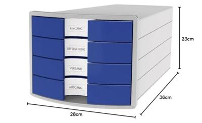HAN HA-1012-14 Ladenkast Impuls Met 4 Gesloten Laden Blauw HAN HA-1012-14 Ladenkast Impuls Met 4 Gesloten Laden Blauw