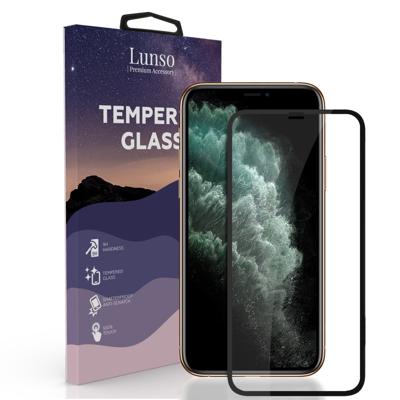 Lunso - iPhone 11 Pro - Gehard Beschermglas - Full Cover Screenprotector - Black Edge Lunso - iPhone 11 Pro - Gehard Beschermglas - Full Cover Screenprotector - Black Edge