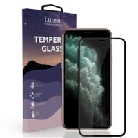 Lunso - iPhone 11 Pro - Gehard Beschermglas - Full Cover Screenprotector - Black Edge - thumbnail