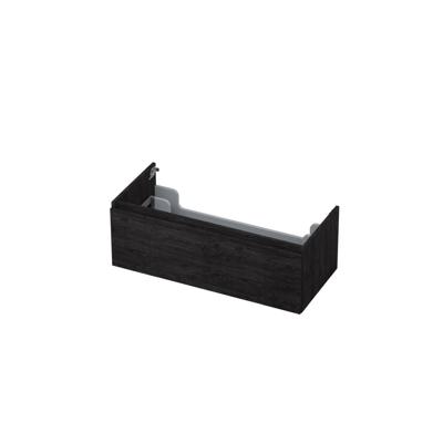 INK - Onderkast 1 Lade Greeploos met Houten Keerlijst - 1000x450x350 Mm - Houtskool Eiken