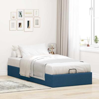 Bedframe zonder matras 80x200 cm stof blauw - thumbnail