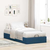 Bedframe zonder matras 90x190 cm stof blauw - thumbnail