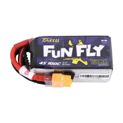 GensAce Tattu FunFly Lipo 100c 14,8 volt 1300mah met XT60 Stekker GensAce Tattu FunFly Lipo 100c 14,8 volt 1300mah met XT60 Stekker