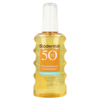 Biodermal Hydra plus transparante zonnespray SPF50 175 Milliliter Biodermal Hydra plus transparante zonnespray SPF50 175 Milliliter