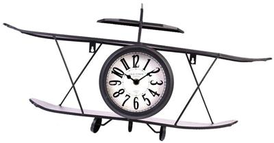 Retro klok dubbeldekker metaal - zwart - 64x16cm Retro klok dubbeldekker metaal - zwart - 64x16cm