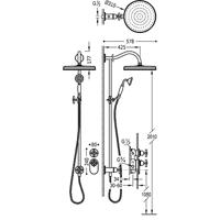 Regendoucheset Tres Clasic Opbouw Incl. Handdouche Inbouw Douchethermostaat Chroom Tres - thumbnail