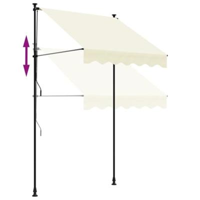 Luifel uittrekbaar 150x150 cm stof en staal crmekleurig - thumbnail