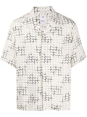 visvim Free Edge lattice print shirt - NEUTRALS
