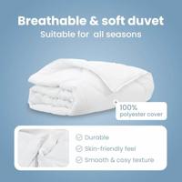 VidaXL Dekbed wit 200 x 155 x 4 cm polyester - thumbnail