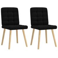 Eetkamerstoelen 2 st stof zwart - thumbnail