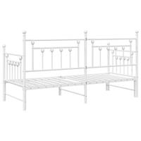 Bedframe voor een daybed met hoofdeinde Wit 75 x 190 cm Staal - thumbnail