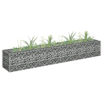VidaXL Gabion plantenbak verhoogd 180x30x30 cm gegalvaniseerd staal