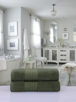 Good Morning Handdoeken set van 8 "Uni" - Groen - Katoen - thumbnail