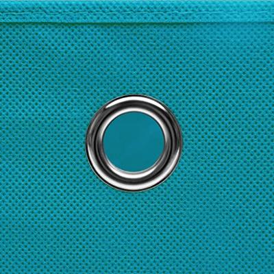 Opbergboxen met deksel 4 st 32x32x32 cm stof babyblauw Opbergboxen met deksel 4 st 32x32x32 cm stof babyblauw