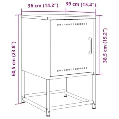 Nachtkastjes 2 st 36x39x60,5 cm staal zwart